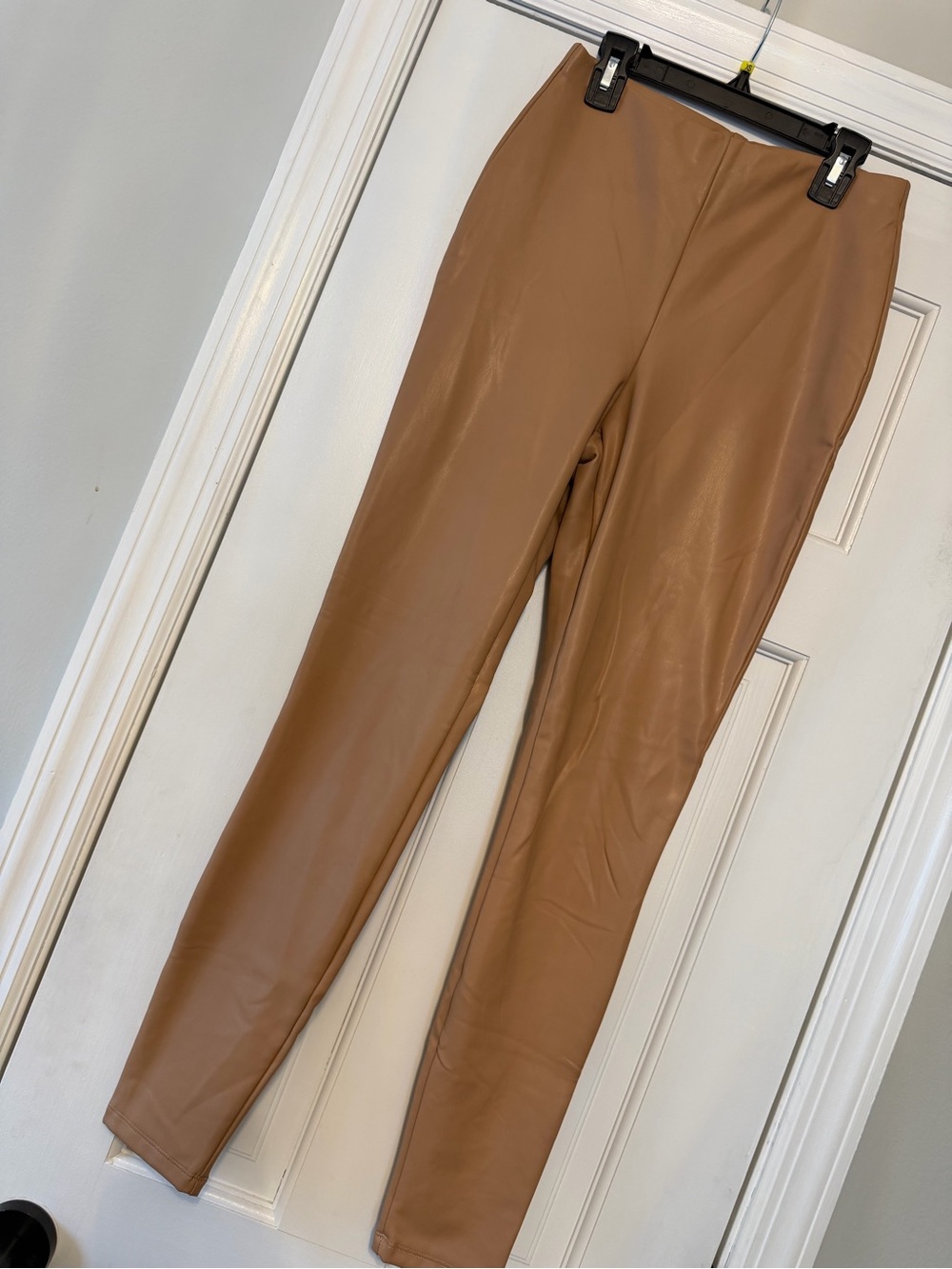 Express Faux Leather Leggings in Camel Brown